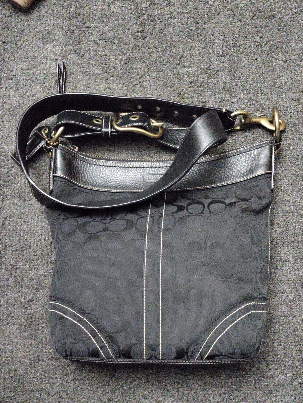 Coach  Legacy Messenger Black Signature C Canvas Shoulder/ Crossbody Bag #10403